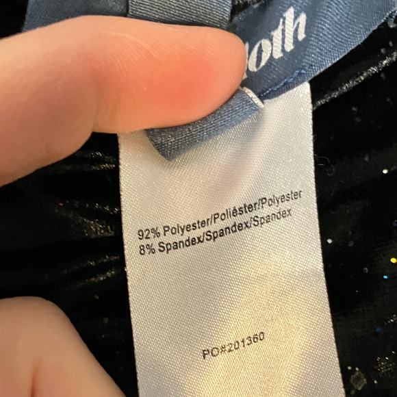 ModCloth velvet sparkle leggings pants black soft comfortable bottoms - Picture 2 of 6